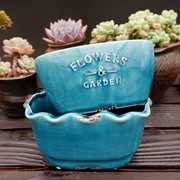 Lei Xiu Succulent plant ice crack men gốm platter chậu hoa lớn Châu Âu thư Bắc Âu làm hoa / bình hoa cũ - Vase / Bồn hoa & Kệ