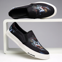 Autumn Youth Current Printing Lefu Shoes Personality Tiger Head Sleeper Shoes Mens Lazy Shoes