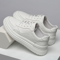 Spring and Autumn New Leather Leisure Shoes Mens Hundred Breaky Fabric with Small White Shoes Head Cow Leather Soft Leather Youth Shoes