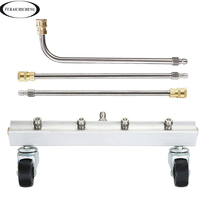 High-pressure cleaning pump car chassis cleaner household floor scrubber 4-hole water broom scrubbing brush universal wheel nozzle