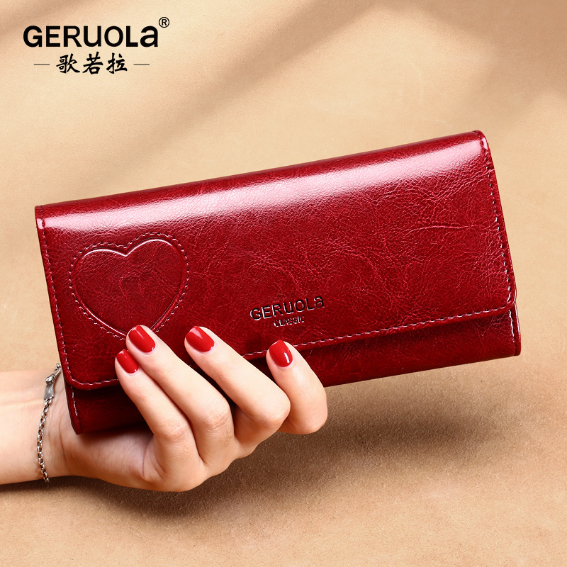 Women's Long Wallet, Large Capacity, Genuine Leather, Fashionable, Simple, Versatile, Multi-Card Slots, Card Holder, All-In-One Multifunctional Wallet