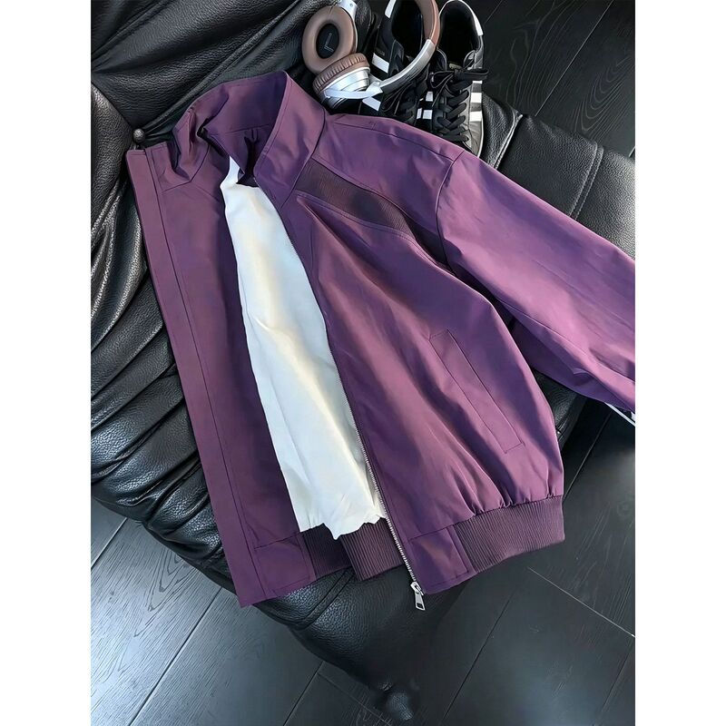 American Retro Pilot Jacket Men's Autumn Loose Casual Stand-Up Collar Workwear Patchwork Jacket Short Style