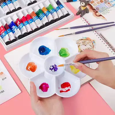 Berens imitation ceramic palette, plum blossom-shaped 7-style color dish gouache watercolor acrylic Chinese painting oil painting pigment palette art painting special thickened transparent multifunctional student palette
