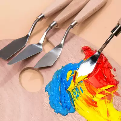 Burens oil painting knife oil painting paint scraper acrylic gouache palette knife art supplies professional painting knife blade blade knife tip round head flat head acrylic oil painting texture knife picking painting tool