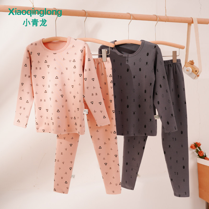Small Qinglong Children's underwear set Male girl Thickening Lecka Cotton Autumn Clothes Sanitary Pants Kid fever clothes CUHK
