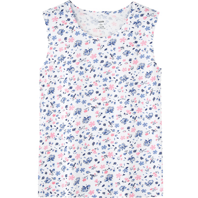 AB内衣女士纯棉汗布背心夏季薄家居服睡衣全棉大码中老年短袖T恤