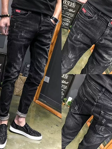 Осенние японские джинсы, мужские эластичные штаны, облегающий крой