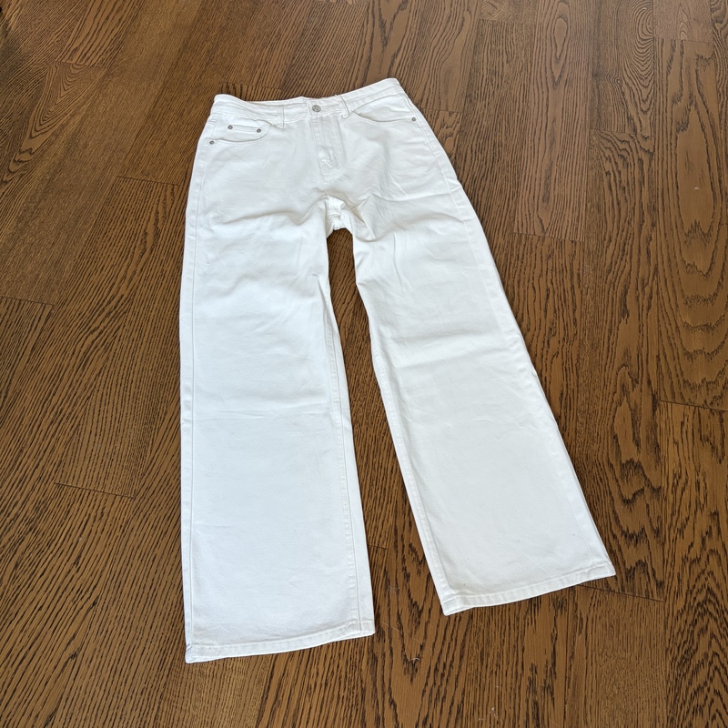 Polik Basic Simple and Versatile White Jeans with Drapey Wide-Leg Straight Fit, Unisex Polik Basic Simple and Versatile White Jeans with Drapey Wide-Leg Straight Fit, Unisex