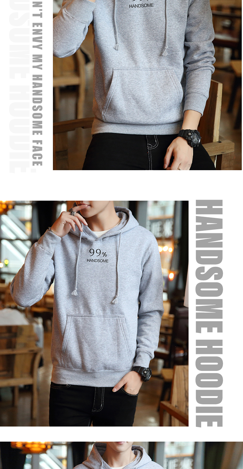 Áo len cao cổ mới Áo len nam Hàn Quốc Áo thu đông Học sinh trung học Teen Tide thương hiệu Boy Long Sleeve Cap áo hoodie loang màu