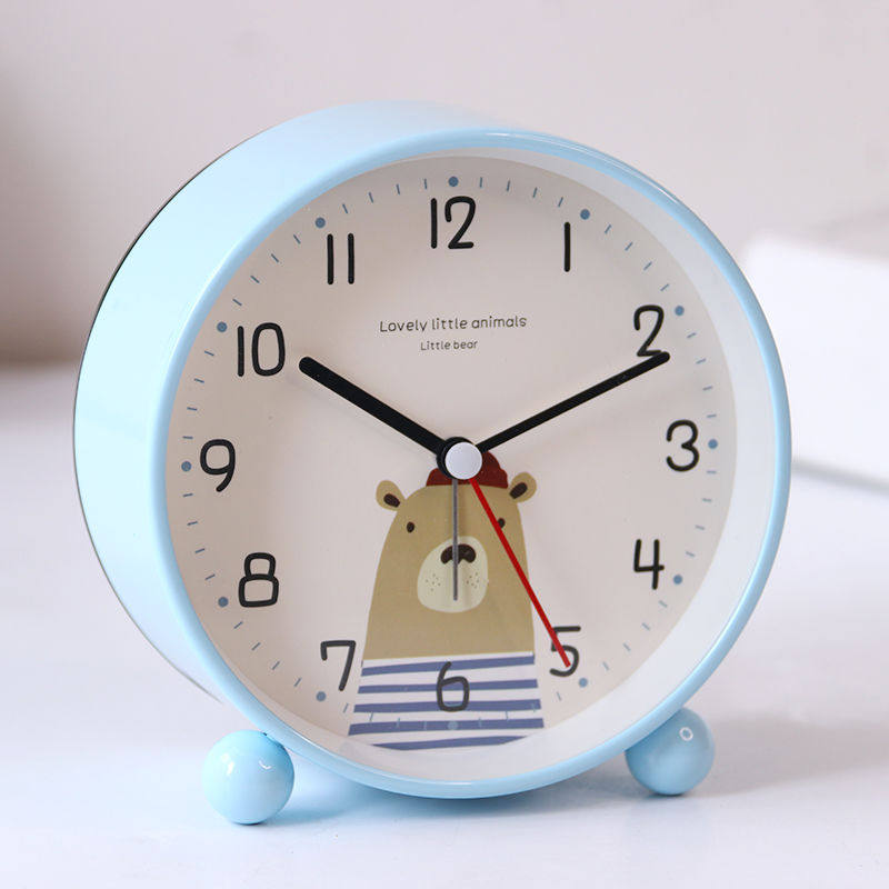 Cartoon Living Room Alarm Clock Desktop Mute Clock Students Home Room Desktop Small Children Bedroom Bedside Table