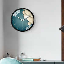Round living room fashion simple home bedroom wall clock modern Net red creative silent metal clock wall clock