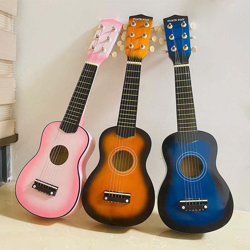 Special Price Hawaii Kids Color Toy Little Guitar 6 String Wire Wood Enlightenment Instrument