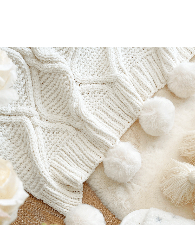 Manyue Home Ins Network Red Same Type Plush Knitted Blanket Nap Cover Blanket Office Air Conditioning Blanket Bedroom_voghion.com