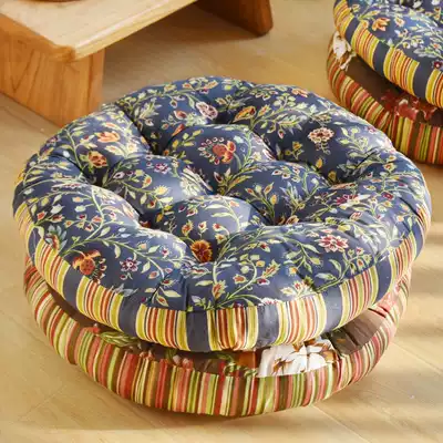 Cotton linen Japanese futon cushion thick fabric round balcony bay window tatami window sill floor cushion