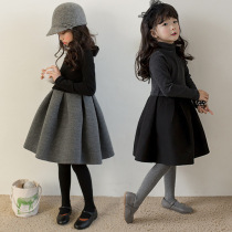 Trendy Bala Girl Gush Thickening Fluffy Skirt Autumn Winter 2021 New CUHK Children Foreign Air Long Sleeve Princess Dress