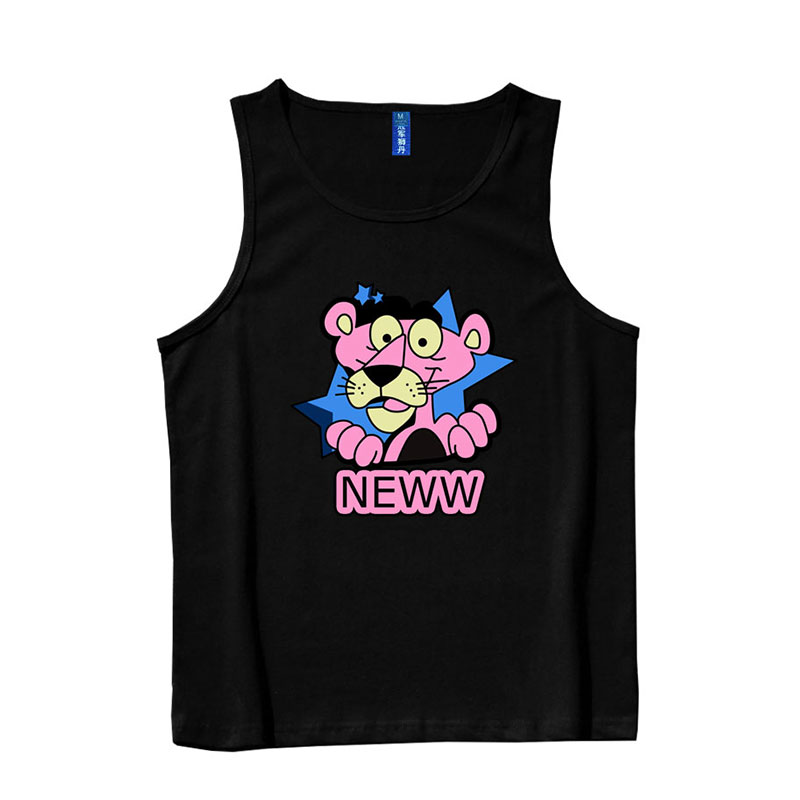 Champion Lion Dan beo màu hồng in vest sinh viên thủy triều nam và nữ cá tính thể thao mùa hè lỏng lớn đang tay t-shirt