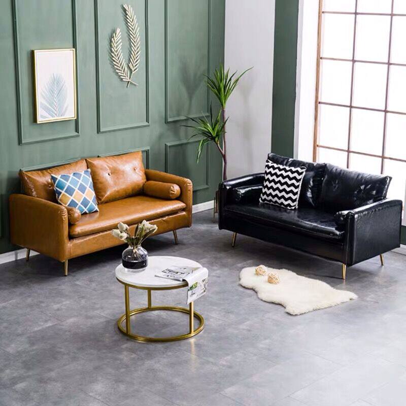 Leather Art Small Family Sofa Nets Red Modern Minimalist Hotel Clothes Shop Light Lavish Apartment Single Double Trio Living Room Sofa