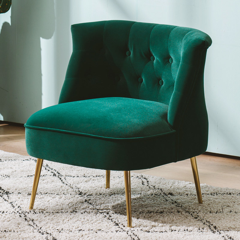 Nordic single sofa net red mini lazy light luxury pink table and chair combination three-piece balcony bedroom small sofa