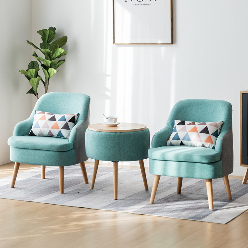 Nordic single sofa fully removable and washable color matching modern minimalist balcony bedroom small sofa leisure lazy chair mini