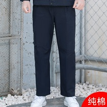 Spring summer and autumn cotton work trousers mens gas station State Grid anti-static wear-resistant breathable and comfortable loose tooling
