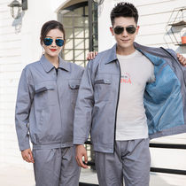 Autumn and winter anti-static thickened long-sleeved overalls set mens electronic chemical petrochemical gas station customized labor insurance clothing