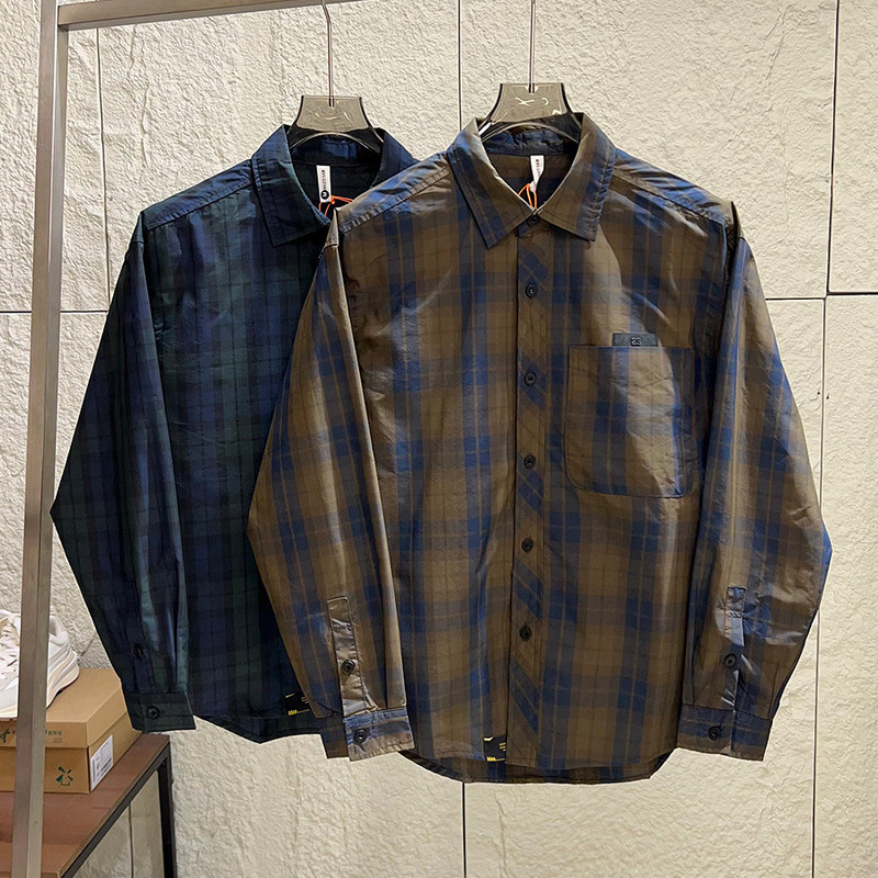 Spring and Autumn New Men's Japanese Retro Plaid Long-Sleeve Shirt, Casual Loose Fit, Versatile, Stylish Color-Blocking Shirt Spring and Autumn New Men's Japanese Retro Plaid Long-Sleeve Shirt, Casual Loose Fit, Versatile, Stylish Color-Blocking Shirt