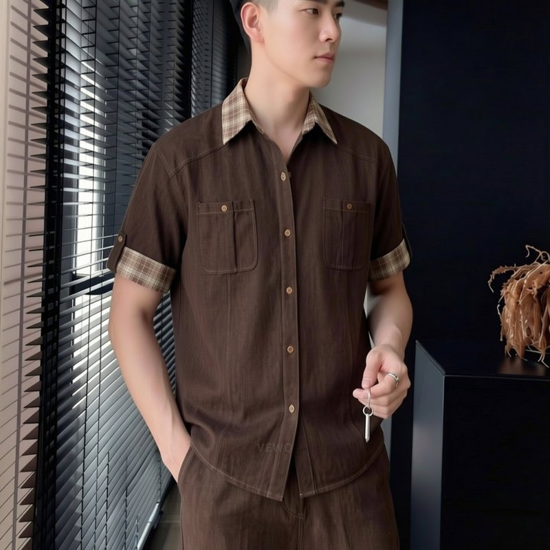 Summer Men's Niche Trendy Short-Sleeved Shirts, American Retro High-End Casual Loose Versatile Men's Tops Trendy Summer Men's Niche Trendy Short-Sleeved Shirts, American Retro High-End Casual Loose Versatile Men's Tops Trendy