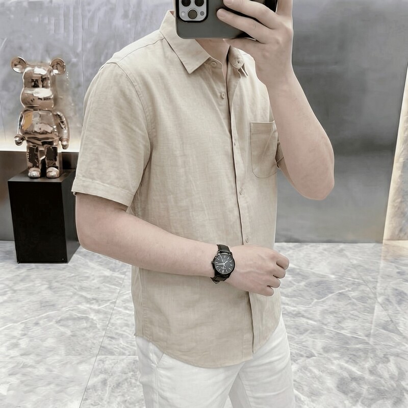2026 High-End Light Luxury Old Money Style Casual Trendy Shirt Retro Loose Fit Turn-Down Collar Summer Men's Shirt