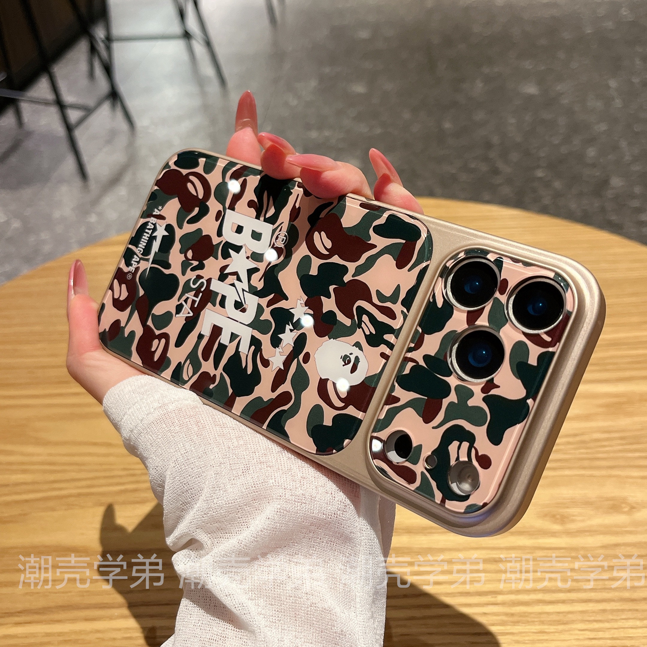 BAPE Ape Head Camo Frosted Full Coverage Drop-Proof iPhone Case