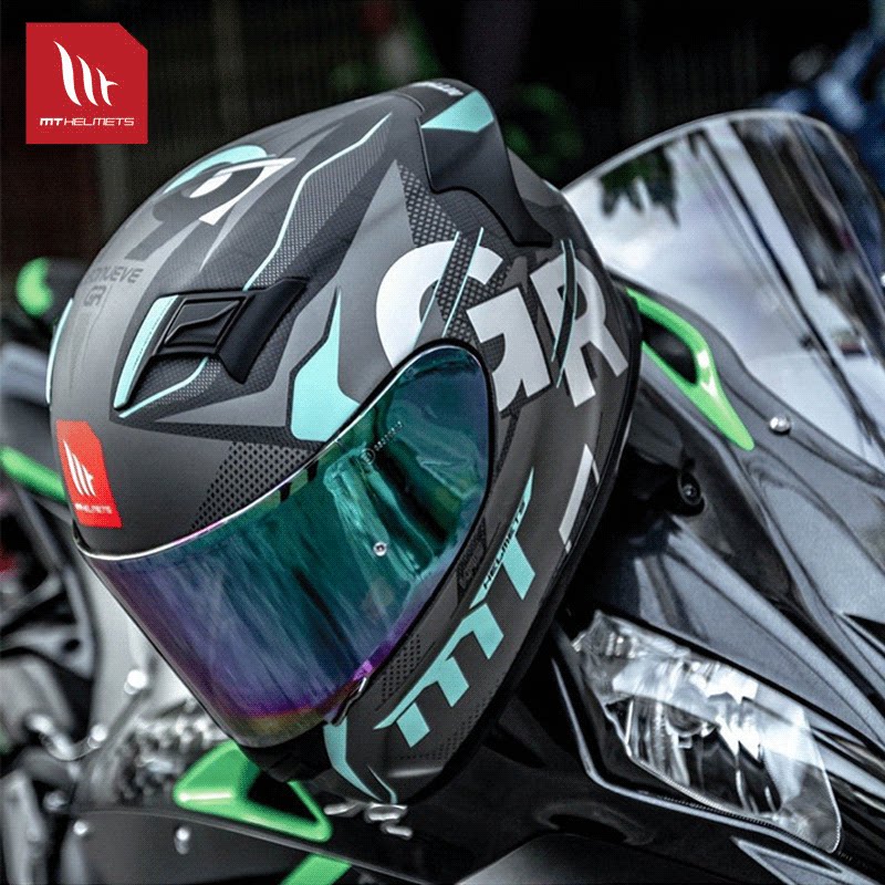 Spanish MT Carbon Fiber Locomotive Safety Helmet Locomotive Anti-Fog Personality Safety Helmet Bluetooth Running Armor All Four Seasons