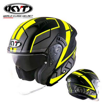 Imported KYT motorcycle helmet summer personality double lens GP half helmet four seasons helmet NF super daddy