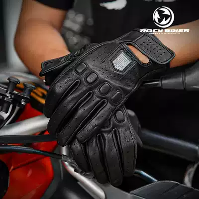 ROCK BIKER retro locomotive riding gloves Men's Four Seasons locomotive racing leather sheepskin breathable touch screen
