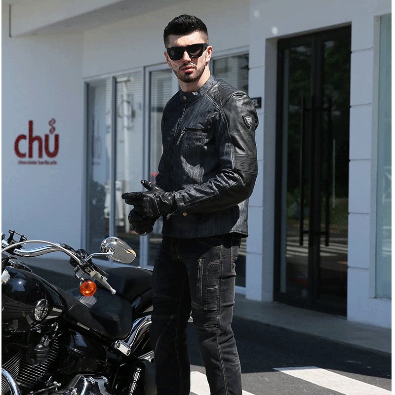 SBK motorcycle riding clothing four seasons racing clothing Denim leather clothing windproof fall clothing Motorcycle men's and women's leisure