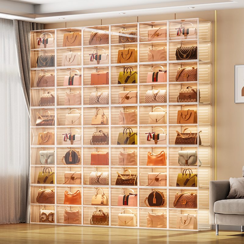 Package containing shelffier containing cabinet placing bag containing shelve dust-proof storage transparent display containing box-Taobao