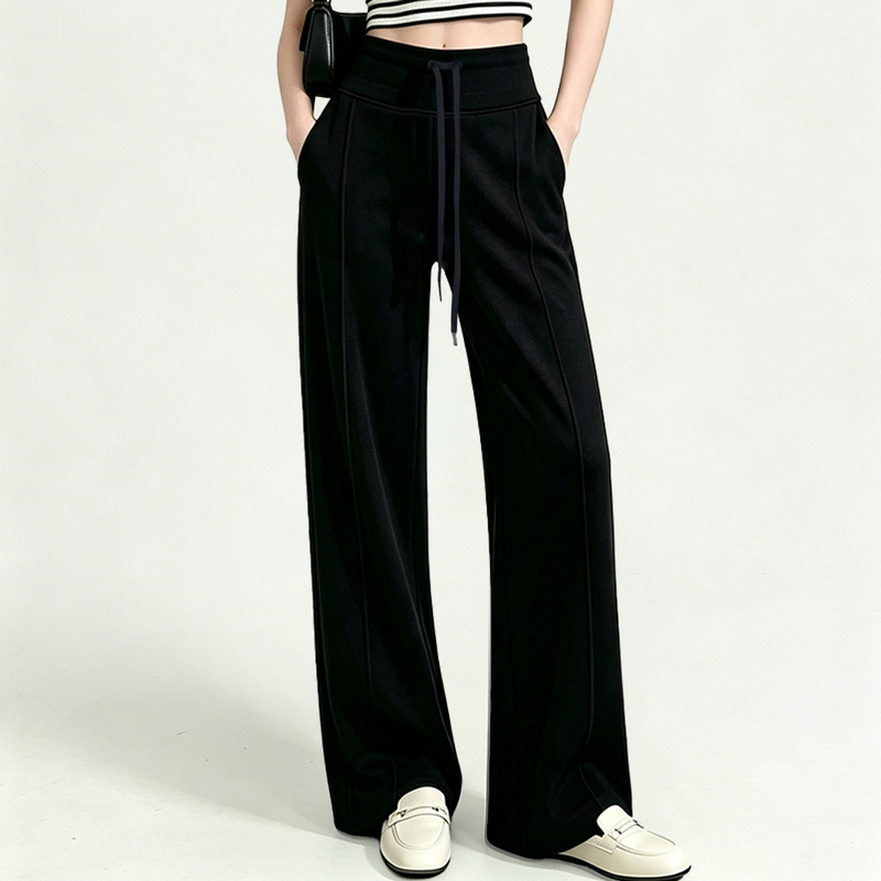 2026 Autumn New Style Petite Wide-Leg Casual Pants for Women, High-Waisted, Tummy-Control, Draped, Loose, Slimming, Straight-Leg Sports Pants 2026 Autumn New Style Petite Wide-Leg Casual Pants for Women, High-Waisted, Tummy-Control, Draped, Loose, Slimming, Straight-Leg Sports Pants