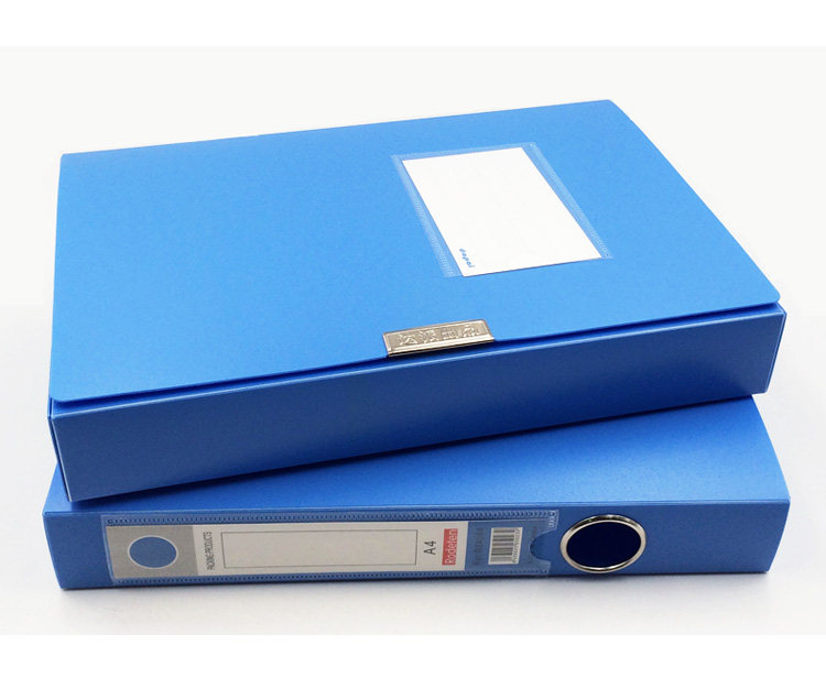 A5 Plastic File Box A5 Blue File Box 2 inch Click 3 5cm Thick PP Data Rectangular Collection Box