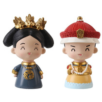 Emperors queen cake ornaments court style Forbidden City creative birthday baking dessert decoration doll Tanabata decorations