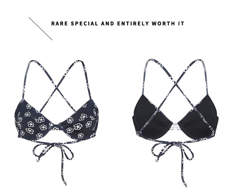 Muofanne / Moffin Châu Âu và Mỹ gợi cảm gió nhẹ in hoa quai chéo bikini bra bra nịt ngực