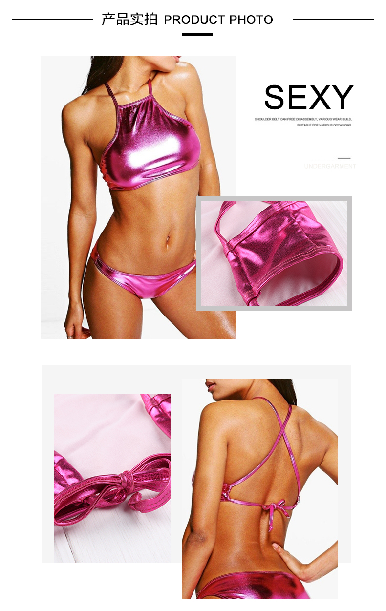 Muofanne / Moffin Thời trang châu Âu và Mỹ gợi cảm ánh kim quai ngang quai ngang bikini bikini áo vú