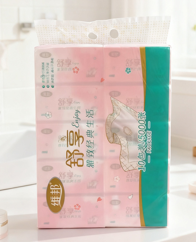 【Weibang Genuine Comfortable 500 Sheets 5-Ply Thickened Tissue Paper】100 Packs in Hand