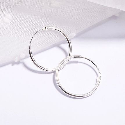 S925银耳环男女纯银耳圈气质韩国简约百搭个