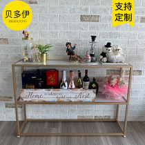 Nordic marble leaning against wall Xuanguan table Balcony Bathroom place Flowers Shelf Hallway Shoe Rack Sofa partition Long narrow table