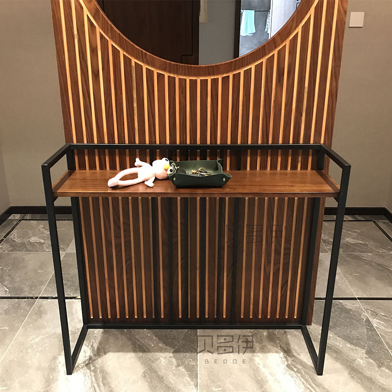 New Chinese style porch table solid wood simple modern living room foyer wall side view decorative cabinet creative strip case table