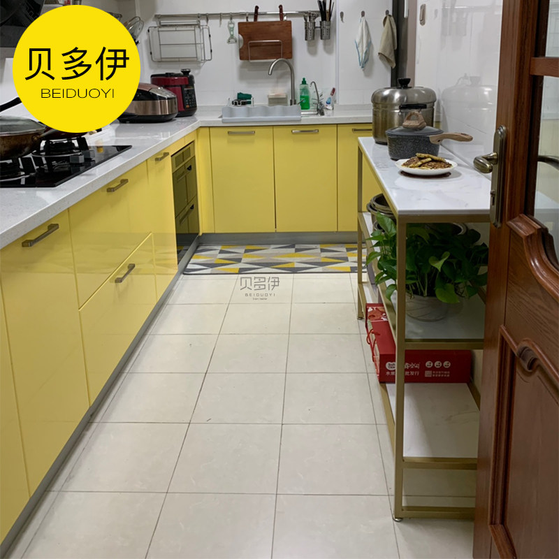 Nordic Marble Kitchen Shelving Ground Floor Narrow Strip Table Light Lavish Table Cut Vegetable Table Oven Containing Layer Shelf