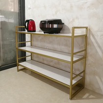Nordic Marble Kitchen Shelve Shelf Floor Multilayer Light Lavish Minimalist Oven Conditioning Rack Cabinet Strip Table Custom