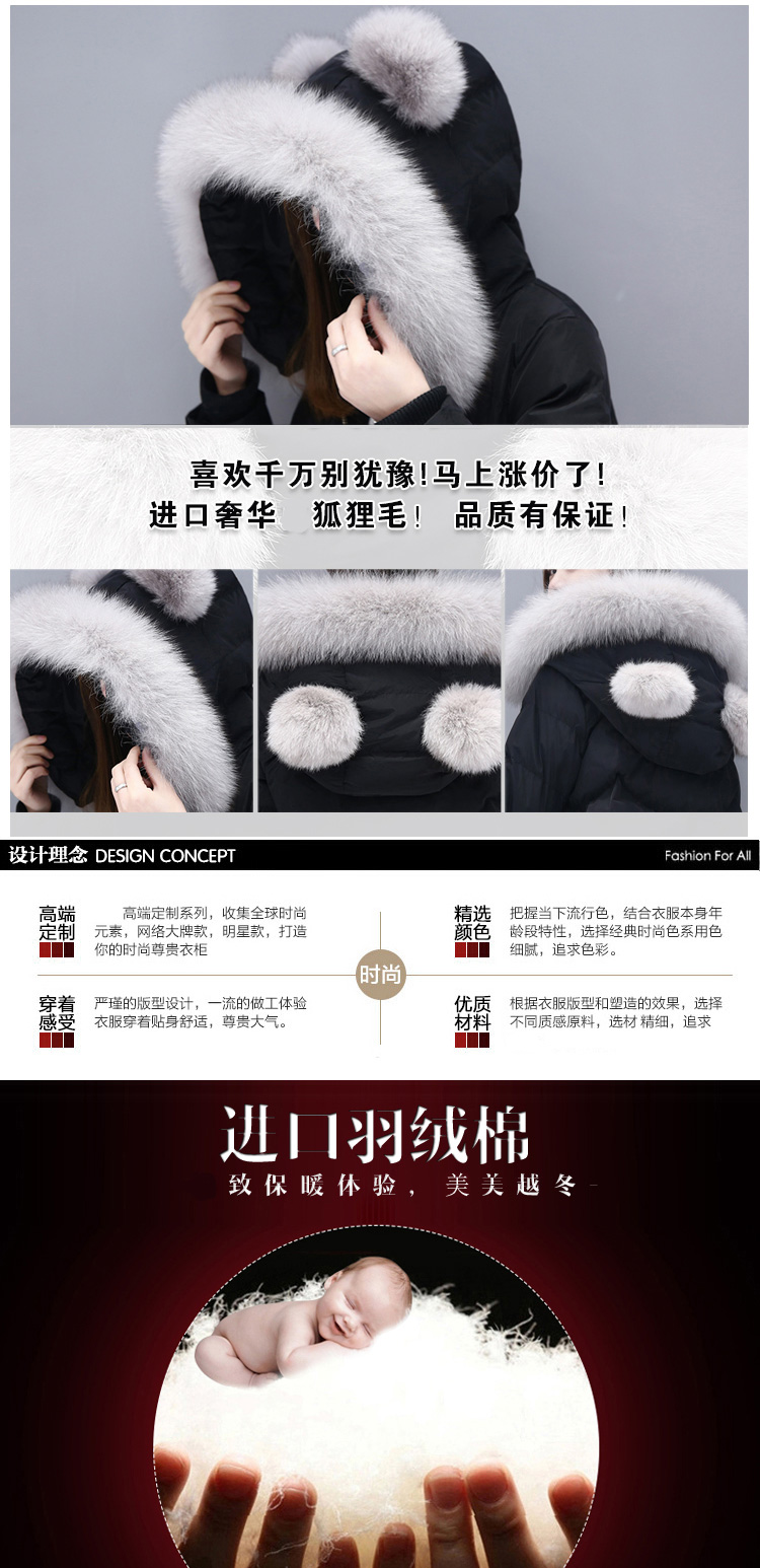 Quần áo mùa đông nữ 2018 mới rộng Một chiếc áo khoác cotton có cổ dài áo khoác nữ hàn quốc