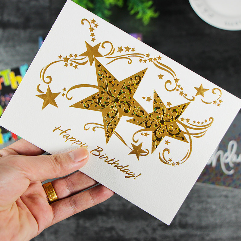 Korean creative birthday thank you card retro business send employee birthday blessing card customization