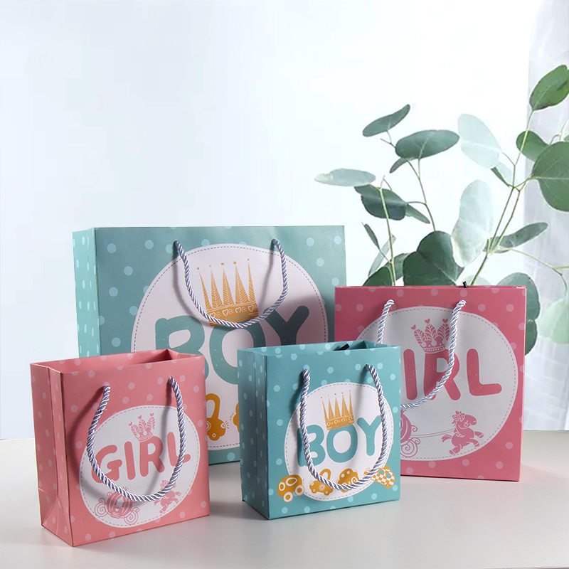 Kids Cartoon Cute Boy Girl Birthday Gift Bag Baby Full Moon Gift Gift Tote Bag Wrapping Paper Bag