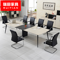 Office Furniture Large Small Office Conference Table Long Table Brief Modern Meeting Room Training Table And Chairs Combined Rectangle