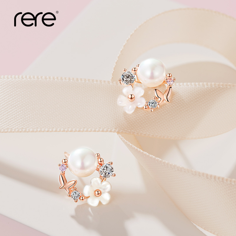 Pearl earrings 202021 new fashion earrings female sterling silver simple small temperament high sense light luxury earrings